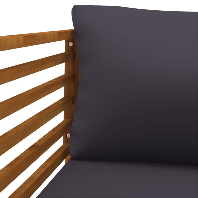 vidaXL Patio Chair with Dark Gray Cushions Solid Acacia Wood
