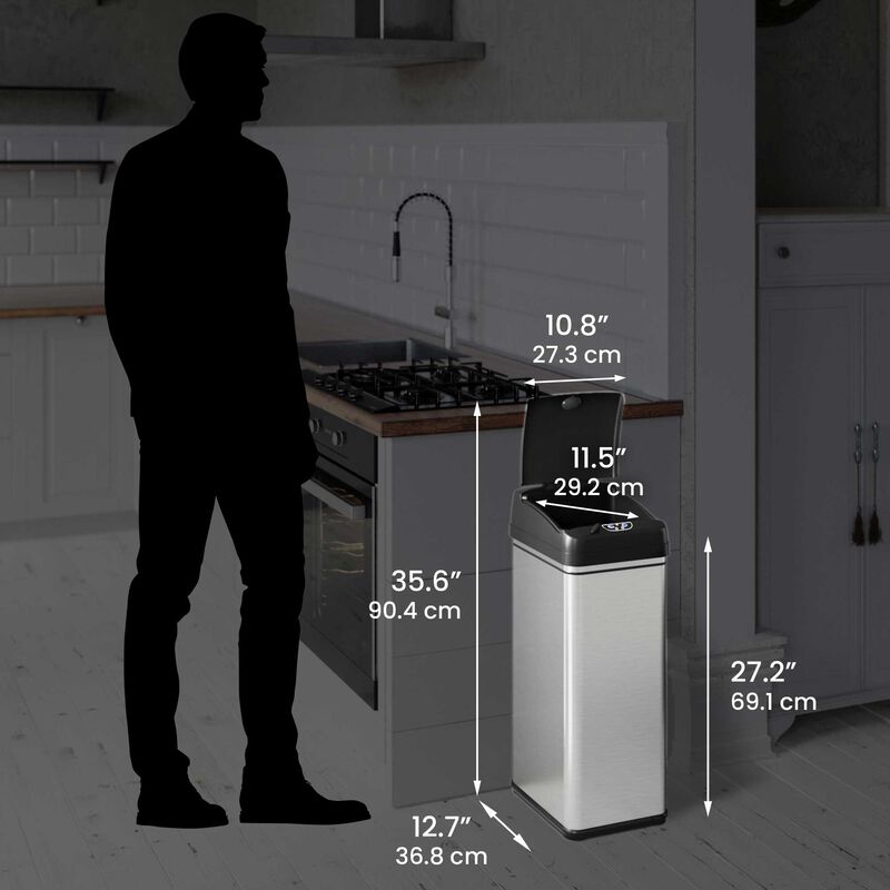 iTouchless 13 Gallon Sensor Trash Can with Pet-Proof Lid