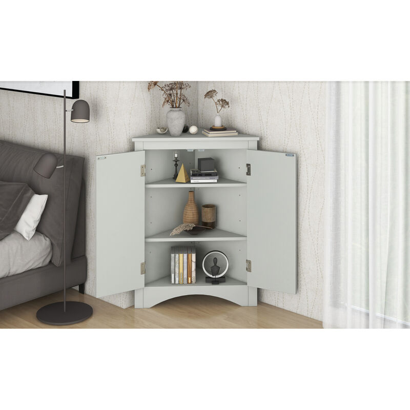 Adjustable Shelves Triangle Bathroom Storage Cabinet