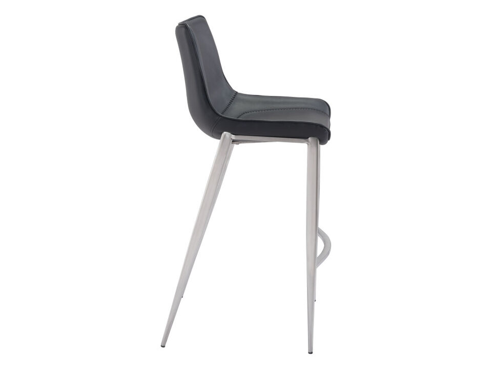 Magnus Barstool (Set of 2) Black & Silver