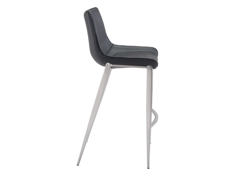 Magnus Barstool (Set of 2) Black & Silver