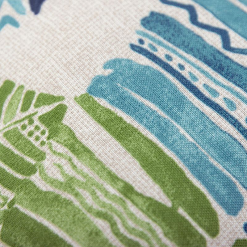 22"x22" Indoor/Outdoor Pillow, Tropical Green Blue