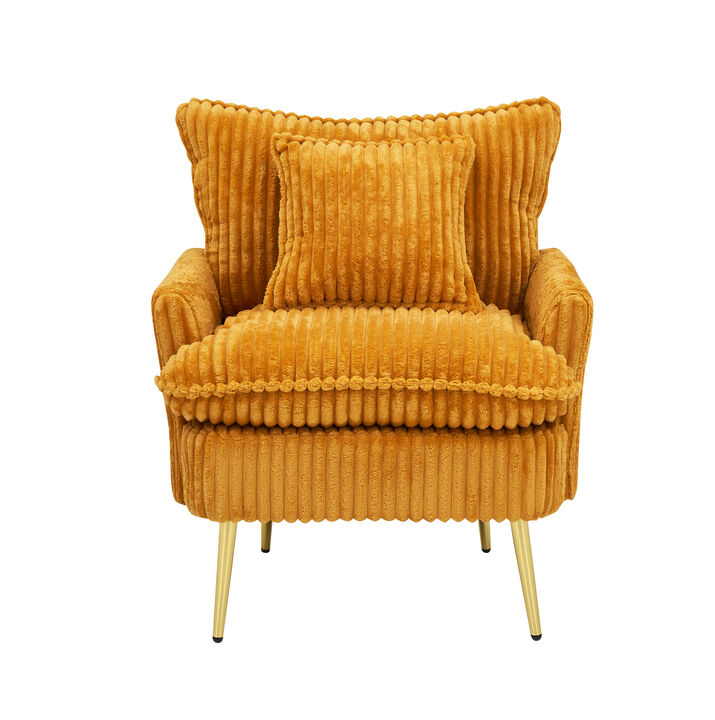 Merax Corduroy Single Sofa Chair with Metal Legs