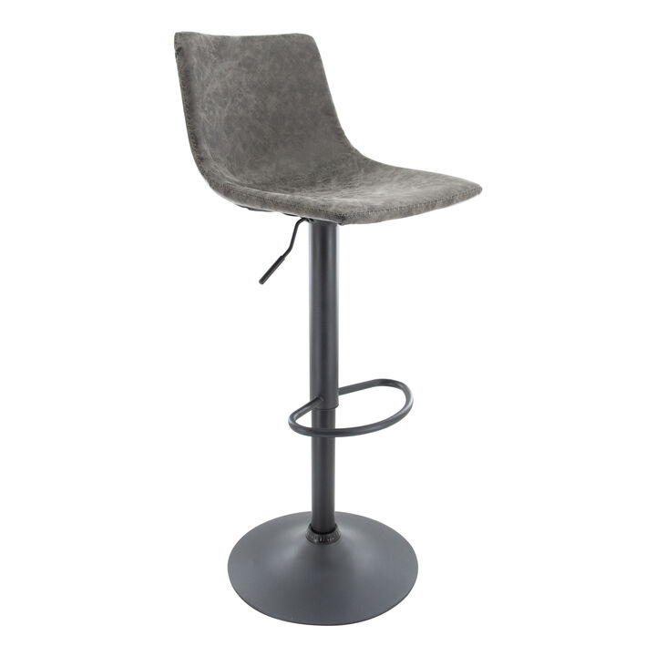 LeisureMod Tilbury Modern Adjustable Bar Stool With Footrest & 360-Degree Swivel