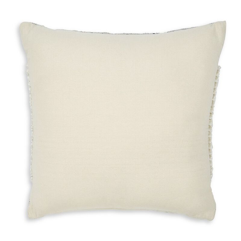 Square Accent Throw Pillow, 20 Inch, White and Gray Stripes, Polyfill - Benzara