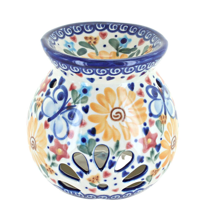Blue Rose Polish Pottery Ladybug Aromatic Warmer