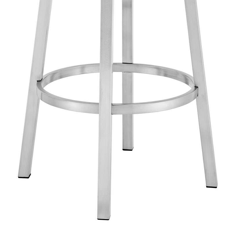 Madrid  Counter Height Swivel Black Faux Leather and Metal Bar Stool