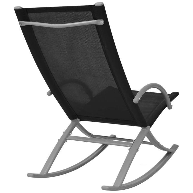 vidaXL Patio Rocking Chairs 2 pcs Steel and Textilene Black