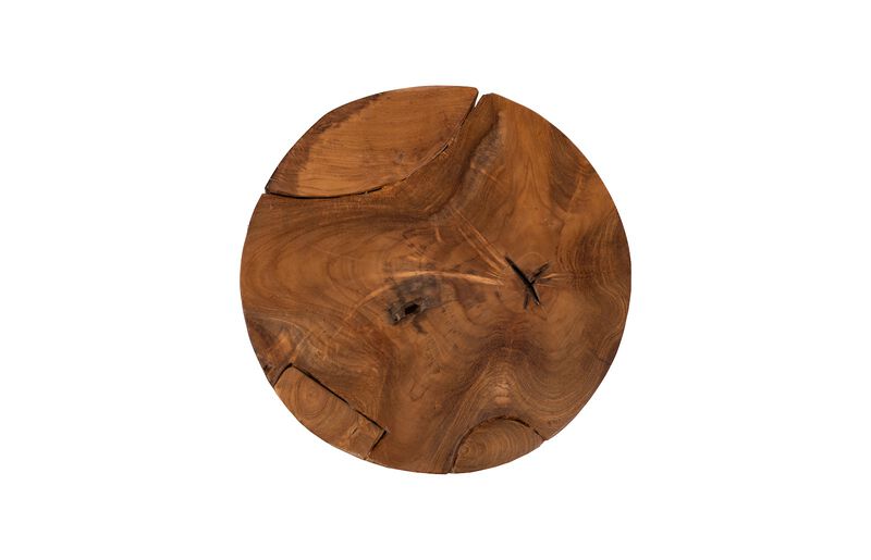 Teak Chunk Round Stool