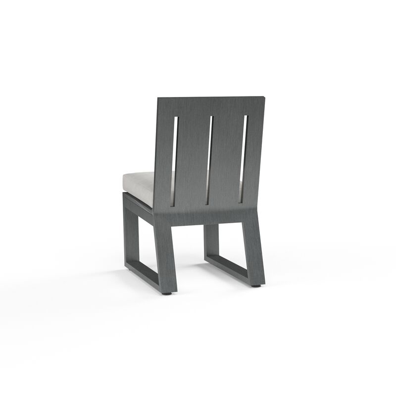 Redondo Armless Dining Chair in Cast Silver, No Welt