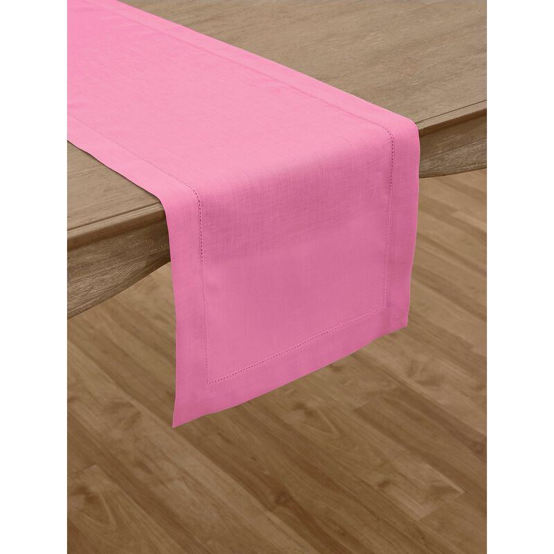 Solino Home 100% Pure Linen Table Runner | Classic Hemstitch for Thanksgiving, Christmas