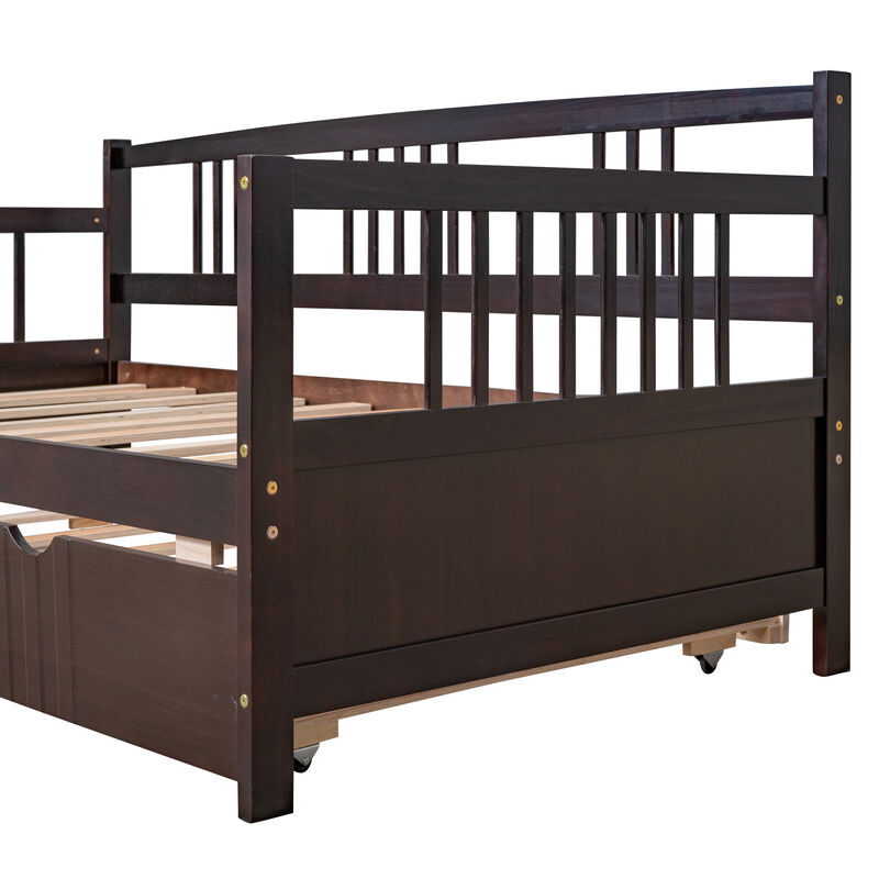 Merax Daybed Wood Bed with Twin Size Trundle