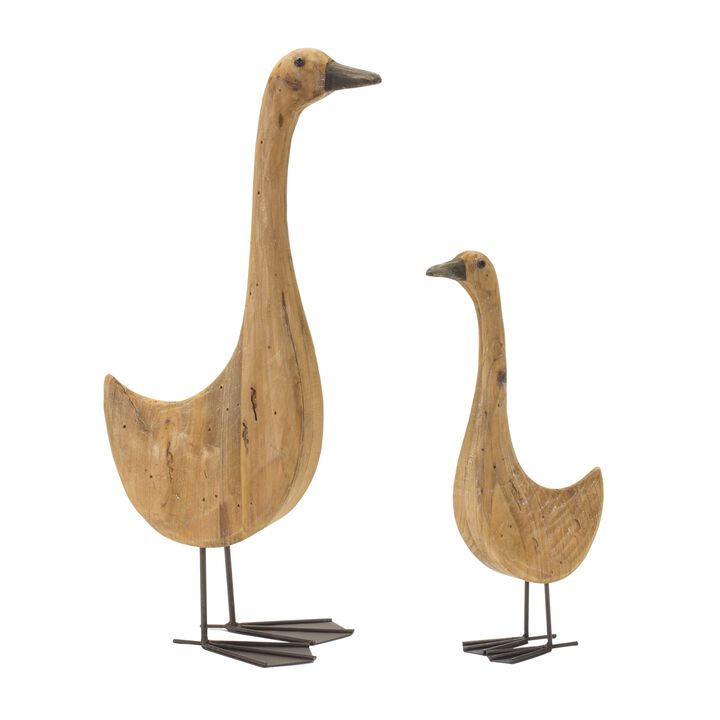 Set of 2 Goose Figurines – Charming Outdoor & Indoor Décor for Home and Garden