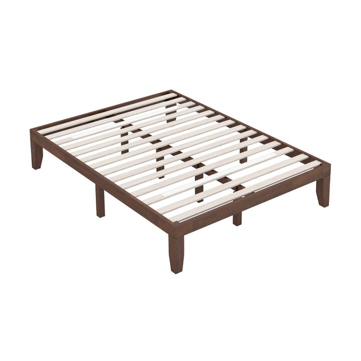 Wooden Bed Frame with Mattress Support for Bedroom or Guest Room
