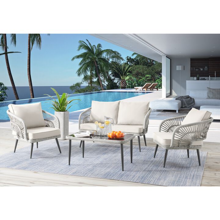 Inspired Home Arsema  Outdoor 4pc Seating Group