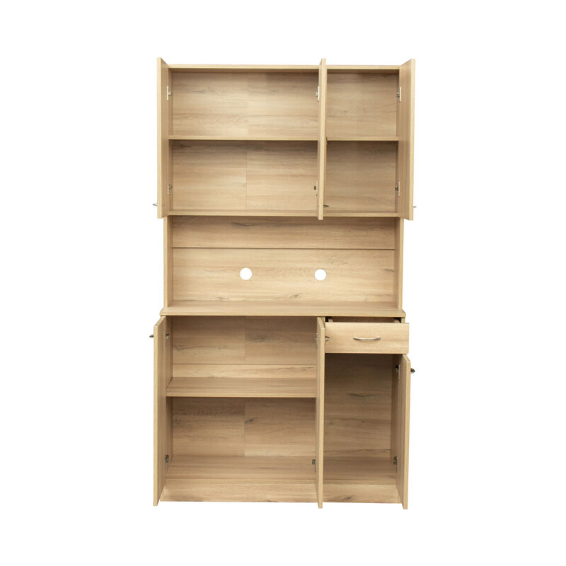 70.87" Tall Wardrobe & Kitchen Cabinet, With 6-Doors, 1-Open Shelves And 1-Drawer For Bedroom