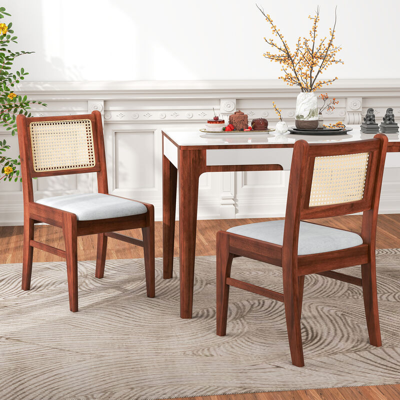 Kitchen Chairs with Cane Back and Padded Seat for Comfortable and Stylish Dining