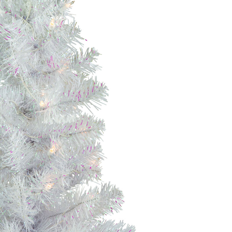 3' Pre-lit Rockport White Pine Artificial Christmas Tree  Clear Lights