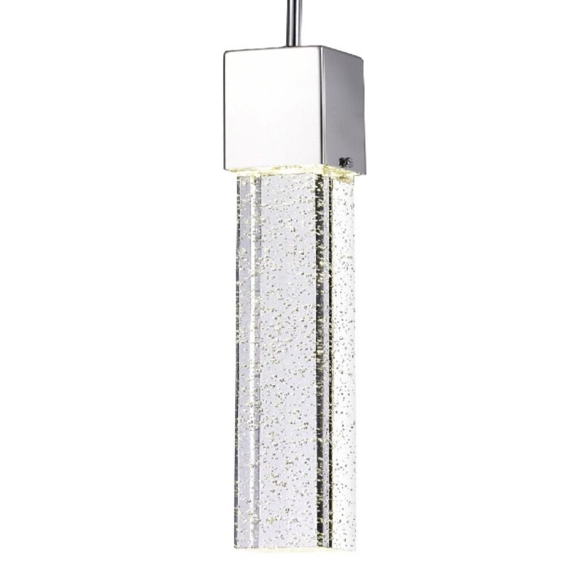 Sparkling Night Chandelier Chrome Metal and Acrylic 1 LED light Dimmable Extra Large