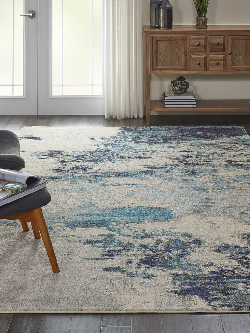Celestial CES02 Ivory/Blue 6'7" x 9'7" Rug