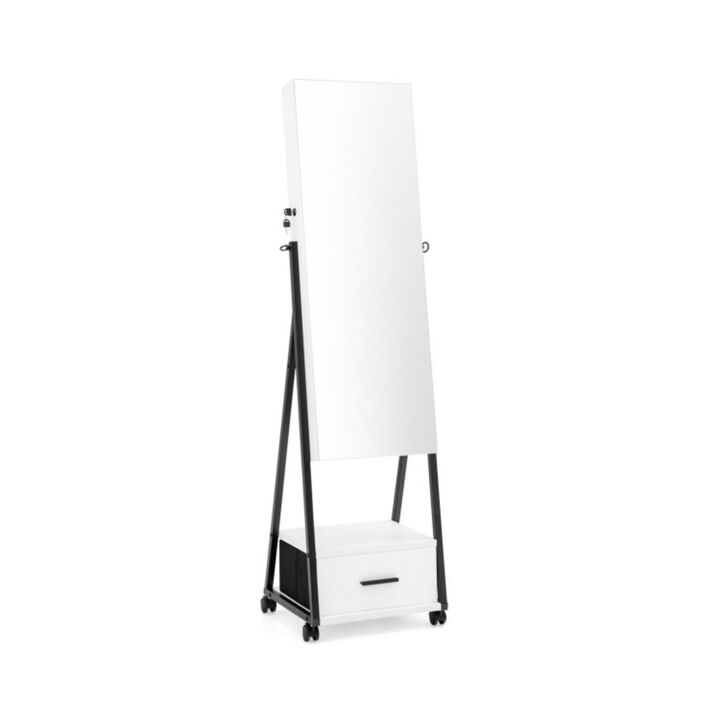 Hivvago Jewelry Cabinet with Full-Length Mirror