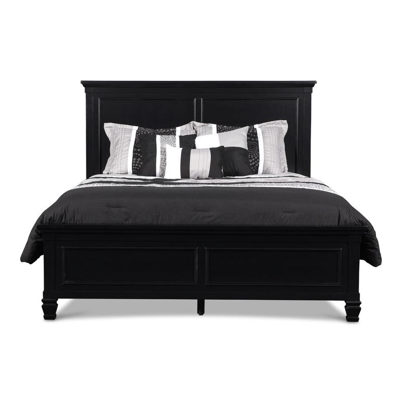 New Classic Furniture Furniture Tamarack Contemporary Solid Wood 5/0 Q Panel Bed in Black