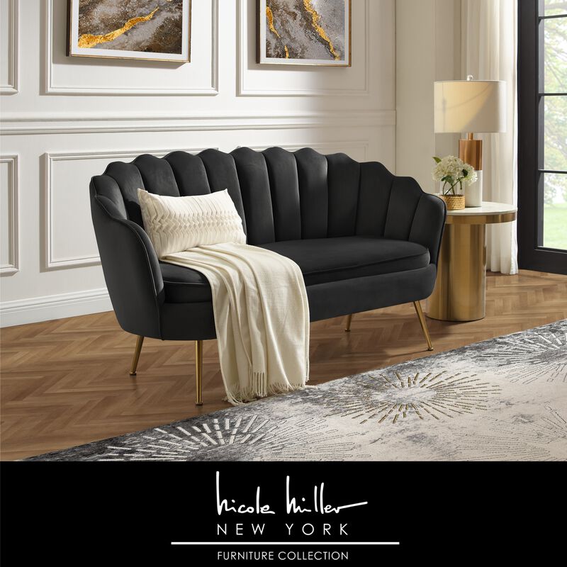 Nicole Miller Orson Velvet Loveseat