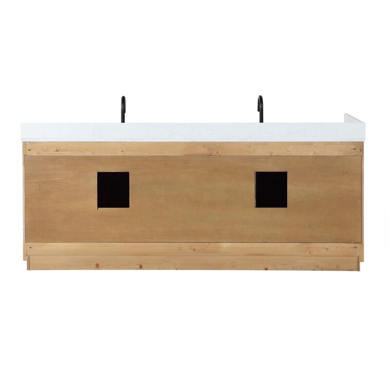 Altair 84 Double Bathroom Vanity in Light Brown without Mirror