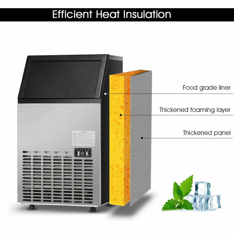 Portable Built-In Stainless Steel Commercial Ice Maker for Home or Office Use