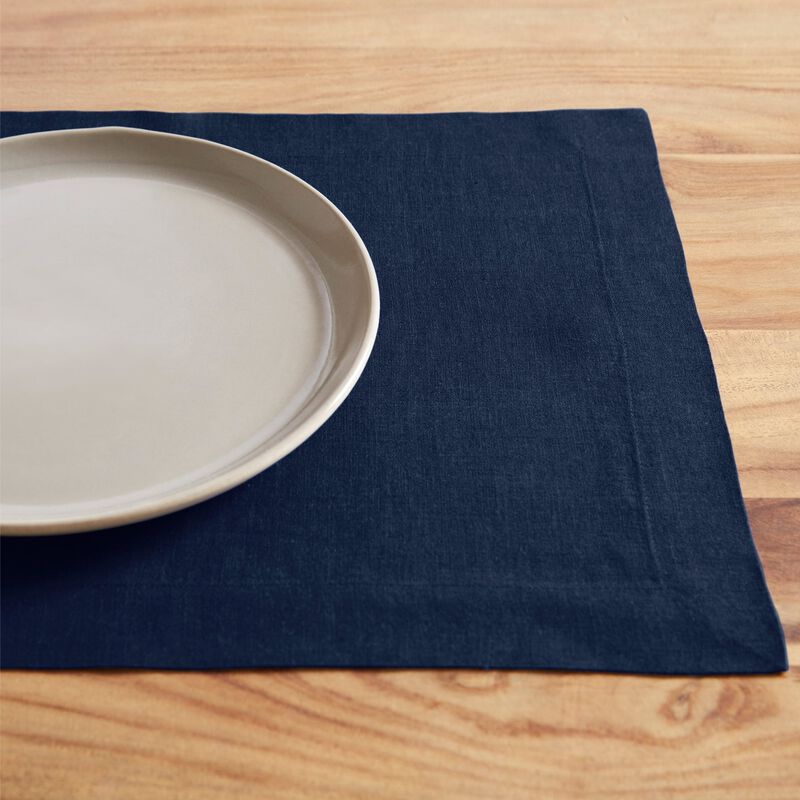 Solino Home 100% Pure Linen Placemats  Set of 4, 14 x 19 Inch | Sonoma