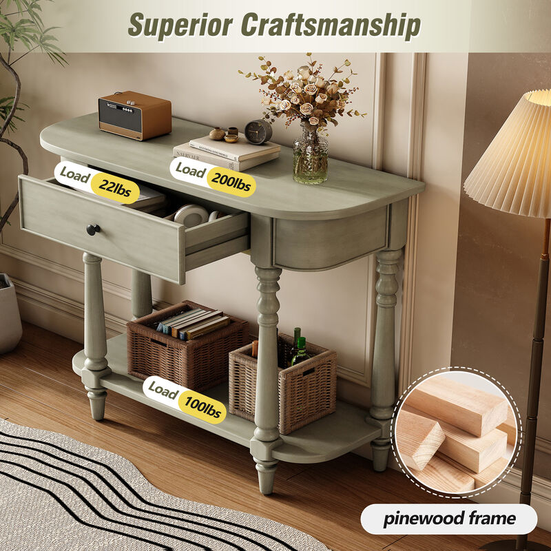 Merax Retro Entryway Console Table