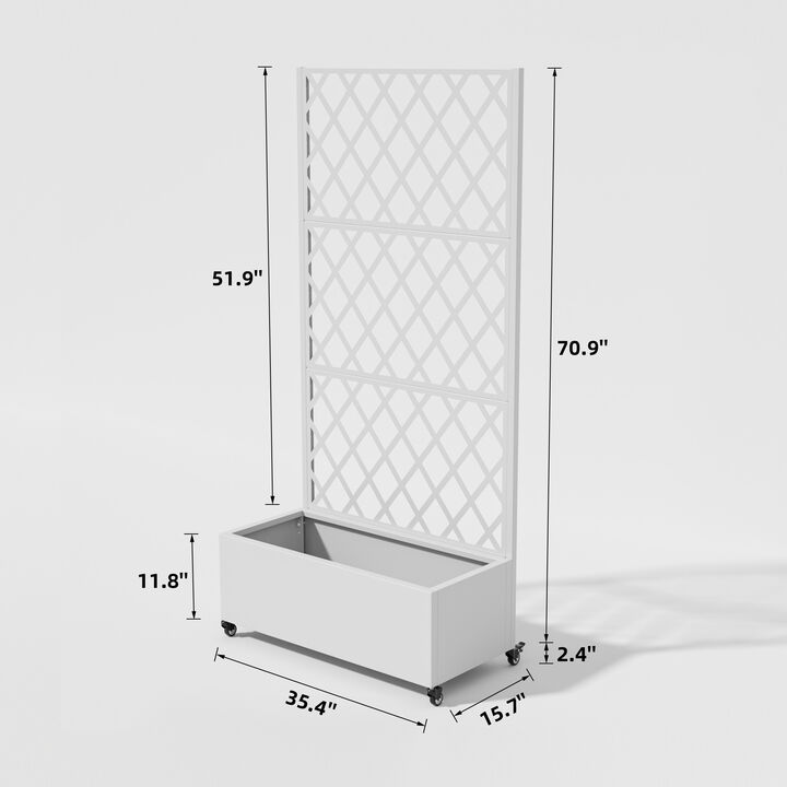71*35.5 Metal Planter Box with Trellis