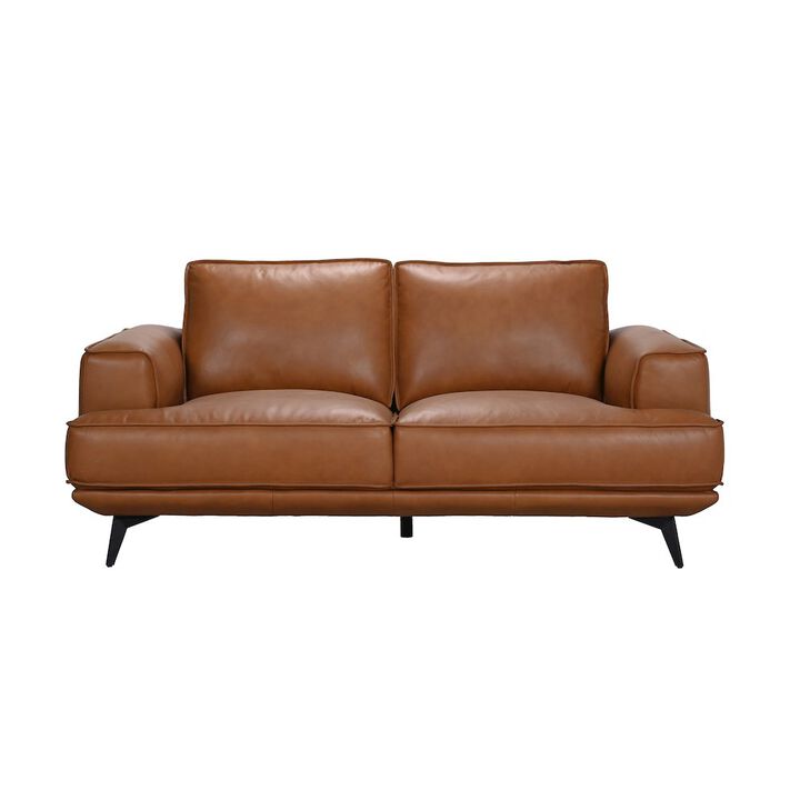 Porter Designs Pirelli Full-Grain Leather Loveseat, Brown