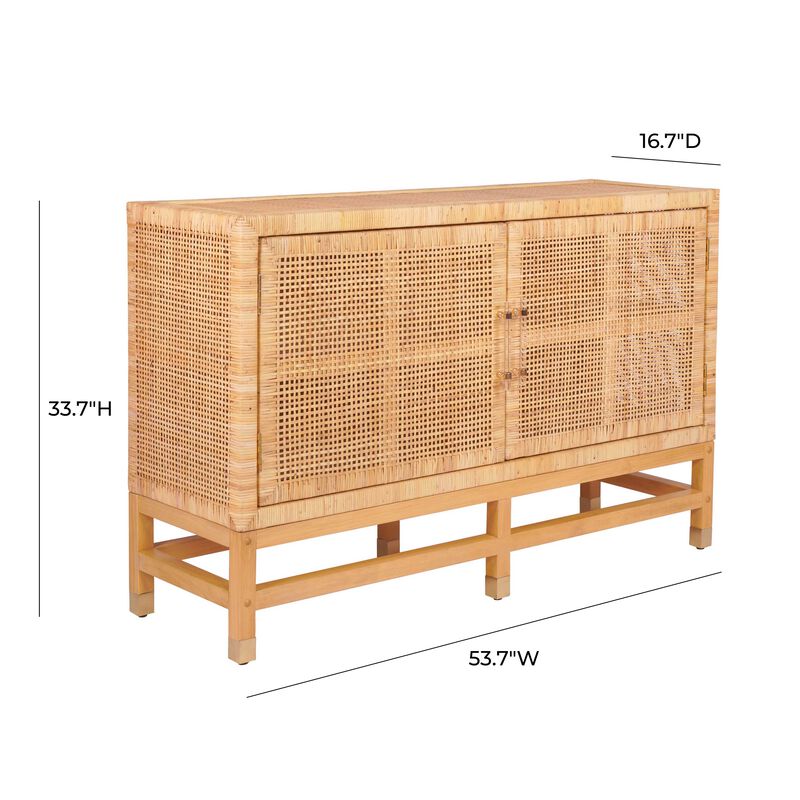 Amara Charcoal Woven Rattan Buffet