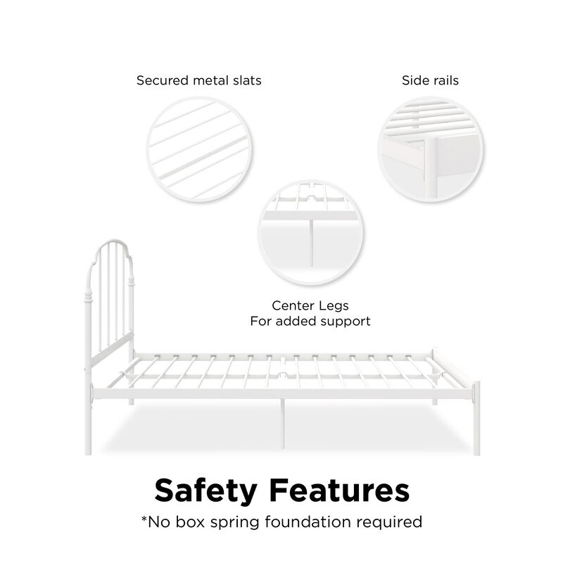 Camie Metal Bed, Full, White