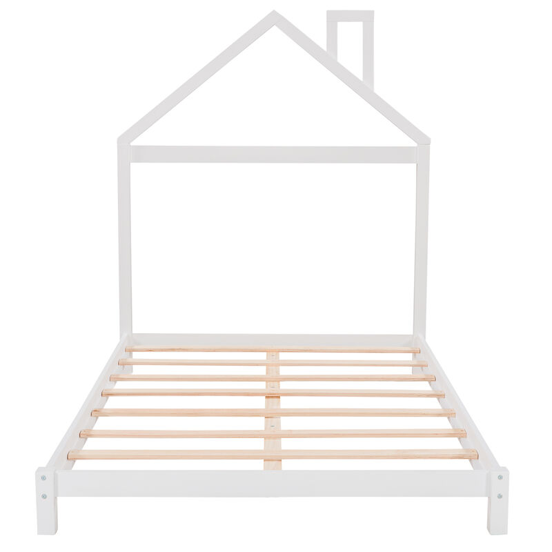 Merax Wood Platform Bed with House-shaped Headboard