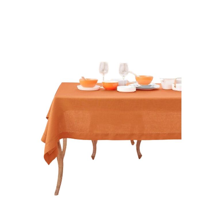 Solino Home 100% Pure Linen Tablecloth | Classic Hemstitch