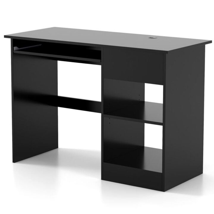 Hivvago Wooden Computer Desk with CPU Stand