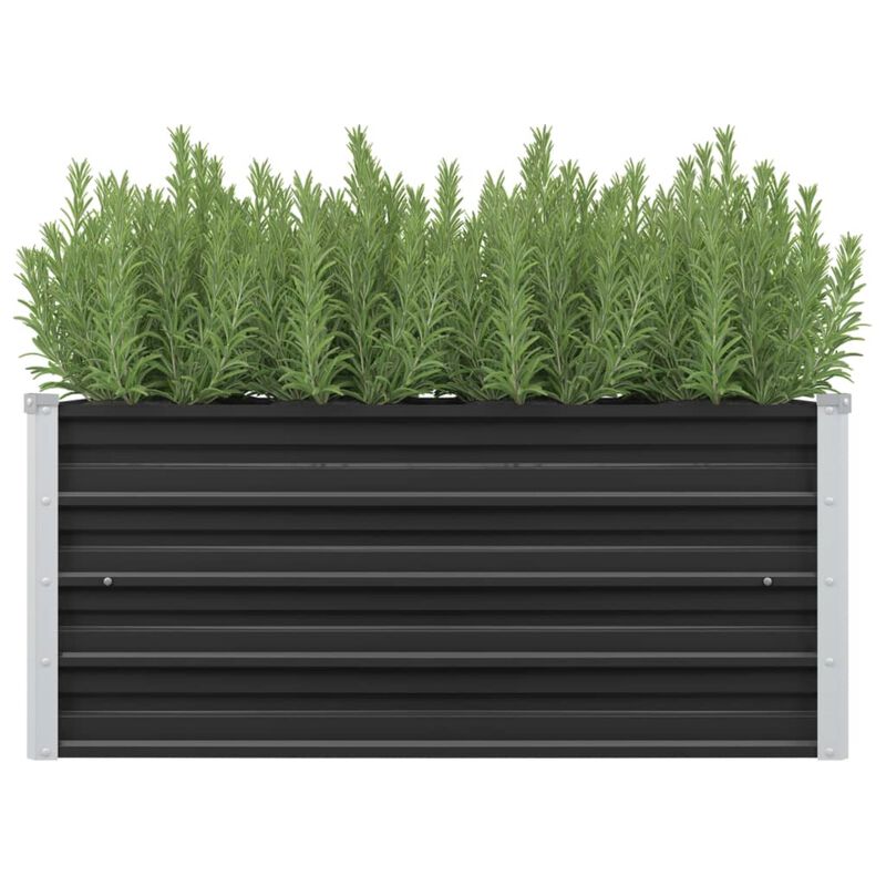 vidaXL Garden Raised Bed Anthracite 39.4"x15.7"x17.7" Galvanized Steel