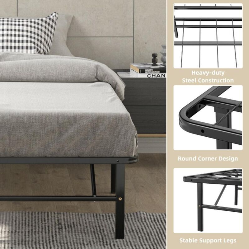 Hivvago Foldable Metal Platform Bed with Tool-Free Assembly
