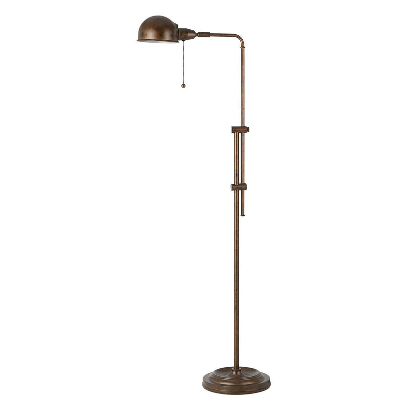Adjustable Height Metal Pharmacy Lamp with Pull Chain Switch, Bronze-Benzara