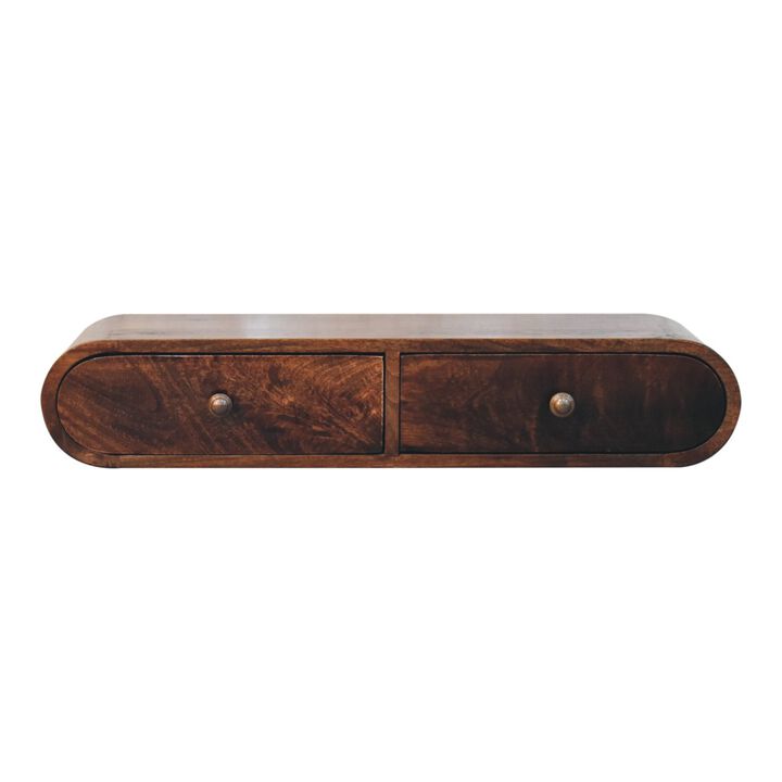 Artisan Furniture Solid Wood Wall Mounted California Walnut Console Table