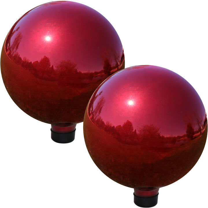 Sunnydaze Set of 2 10" Mirrored Stainless Steel Gazing Globe