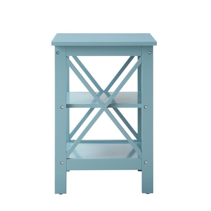 Convience Concept, Inc. Oxford End Table with Shelves Sea Foam Blue