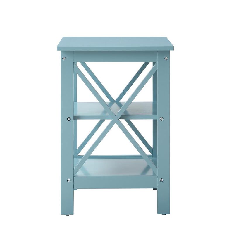 Convience Concept, Inc. Oxford End Table with Shelves Sea Foam Blue