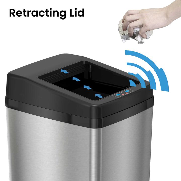 iTouchless 14 Gallon Sliding Lid Sensor Trash Can