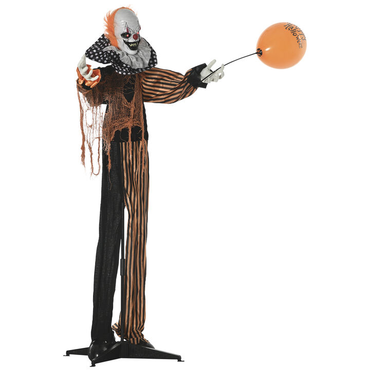 65" Outdoor Halloween Decorations Circus Clown Lighted Life Size Animated Prop