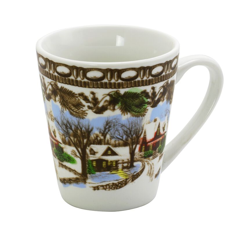 Gibson Home Christmas Toile 16 Piece Dinnerware Set