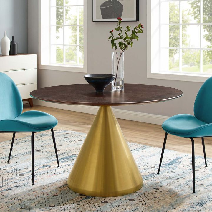 Modway - Tupelo 47" Dining Table Gold Cherry Walnut