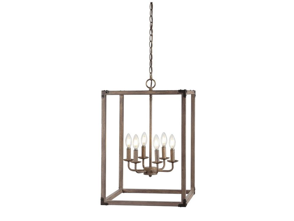 Magnolia 6-Light Adjustable Iron Rustic Farmhouse LED Pendant